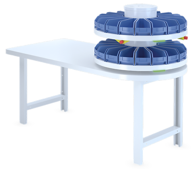C-Teile Management Assembly Station auf einem Tisch